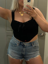 Load image into Gallery viewer, Black Knit Corset Top