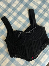 Load image into Gallery viewer, Black Knit Corset Top