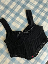Load image into Gallery viewer, Black Knit Corset Top