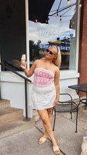 Load image into Gallery viewer, Red Lace Gingham Tube Top