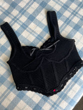 Load image into Gallery viewer, Black Knit Corset Top