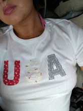 Load image into Gallery viewer, USA Quilted Tee