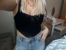 Load image into Gallery viewer, Black Knit Corset Top