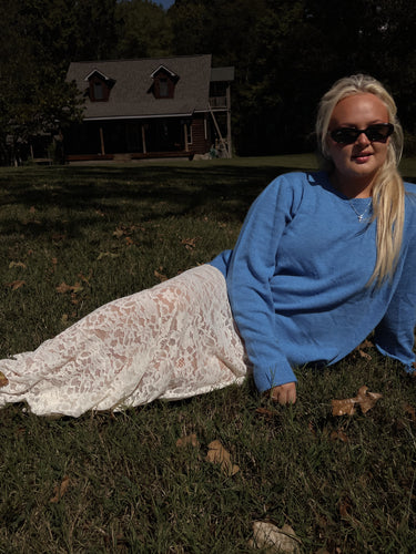 Cream Lace Maxi Skirt