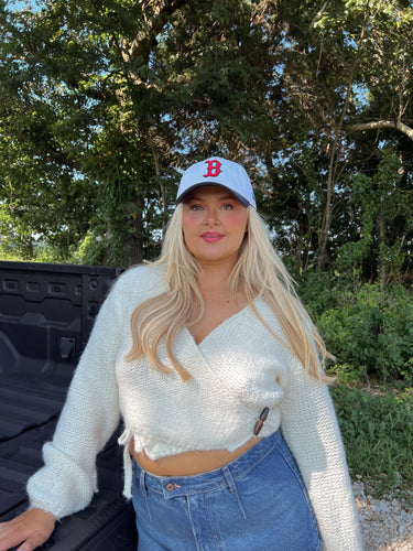 Ivory Knit Wrap Sweater