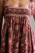 Load image into Gallery viewer, Wine Floral Midi Dress