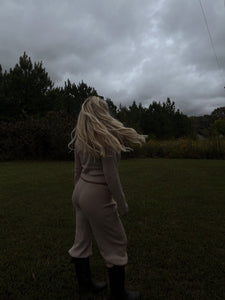 Mocha Stripe Butter Pants