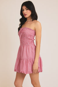 Gingham Strapless Bubble Romper