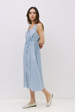 Load image into Gallery viewer, Blue Gingham Midi Dress
