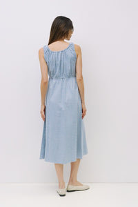 Blue Gingham Midi Dress