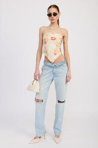 Floral Printed Scarf Top