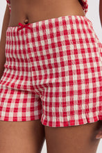 Load image into Gallery viewer, Red Gingham Stretch Shorts Set