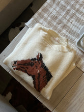 Load image into Gallery viewer, Cream Horse Sweater
