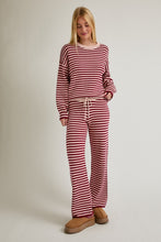 Load image into Gallery viewer, Burgundy &amp; Pink Striped Knit Set