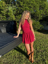 Load image into Gallery viewer, Red Polka Dot Halter Dress