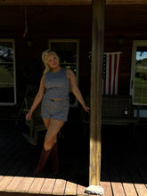 Load image into Gallery viewer, Blue Gingham Scrunch Set - Size M