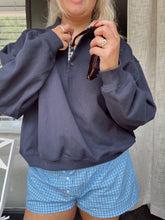 Load image into Gallery viewer, Navy Polo Style Sweatshirt