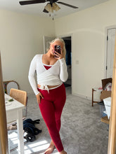 Load image into Gallery viewer, White Athletic Wrap Top