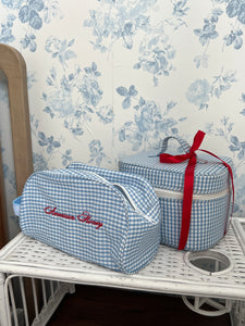 American Honey Gingham Cosmetic Bag