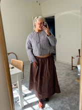 Load image into Gallery viewer, Brown Adjustable Waist Midi Skirt