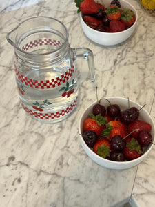 Antique Cherry Checker Pitcher