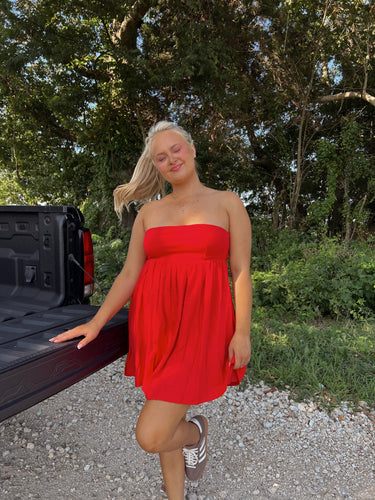 Red Babydoll Tube Dress