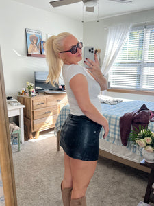 Off Duty Faux Leather Mini Skirt