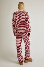Load image into Gallery viewer, Burgundy &amp; Pink Striped Knit Set
