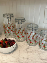 Load image into Gallery viewer, Antique Red Roses Glass Jar Set of 4