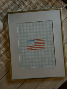 Watercolor American Flag Print