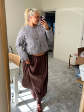 Load image into Gallery viewer, Brown Adjustable Waist Midi Skirt