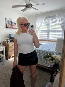 Off Duty Faux Leather Mini Skirt