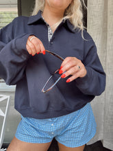 Load image into Gallery viewer, Navy Polo Style Sweatshirt