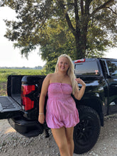 Load image into Gallery viewer, Gingham Strapless Bubble Romper