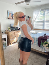 Load image into Gallery viewer, Off Duty Faux Leather Mini Skirt