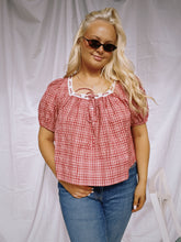 Load image into Gallery viewer, Red Checker Babydoll Top