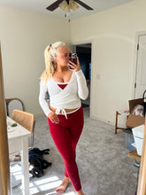 Load image into Gallery viewer, White Athletic Wrap Top