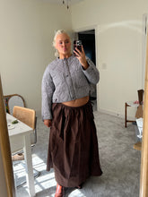 Load image into Gallery viewer, Brown Adjustable Waist Midi Skirt