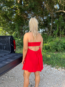 Red Babydoll Tube Dress