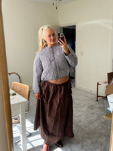 Load image into Gallery viewer, Brown Adjustable Waist Midi Skirt