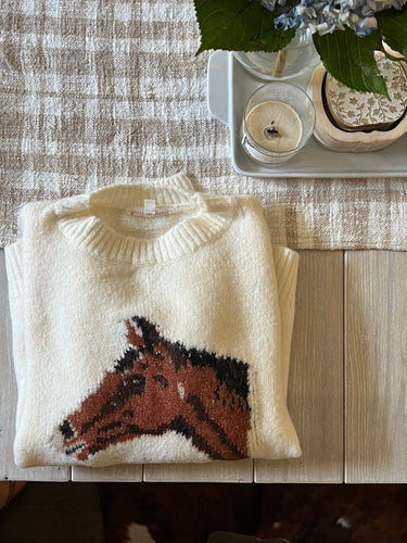 Cream Horse Sweater