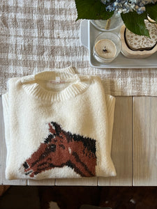 Cream Horse Sweater