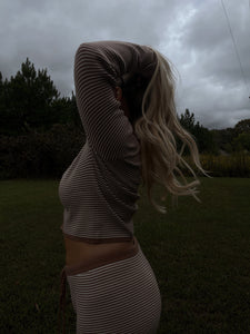 Mocha Stripe Butter Pants