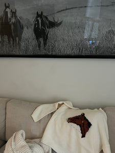 Cream Horse Sweater