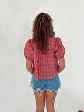 Load image into Gallery viewer, Red Checker Babydoll Top