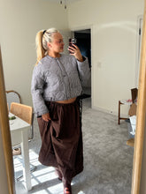 Load image into Gallery viewer, Brown Adjustable Waist Midi Skirt