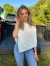 Load image into Gallery viewer, White Knit Poncho