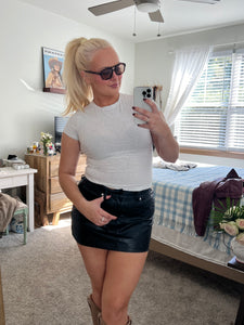 Off Duty Faux Leather Mini Skirt