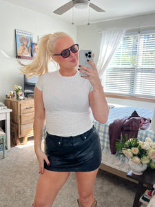 Off Duty Faux Leather Mini Skirt