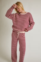Load image into Gallery viewer, Burgundy &amp; Pink Striped Knit Set